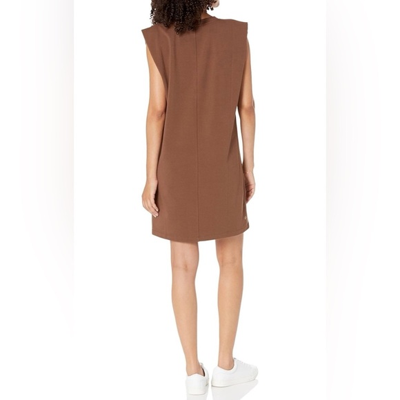 The Drop NWT Mariana Strong Shoulder Dress Sz L in Coffee Bean - Picture 9 of 9